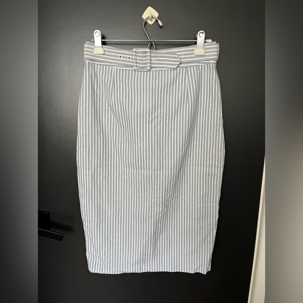 Antonio Melani Blue & White Striped Pencil Skirt